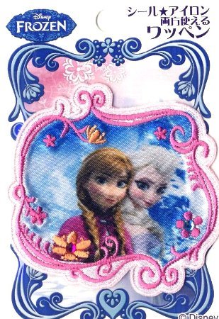 キャラクター 刺しゅう ワッペン アナと雪の女王 （ アナとエルサ 四角 ) （ キャラクターワッペン アップリケ アイロン 刺繍 かわいい おしゃれ マーク キッズ 子供 こども 男の子 女の子 入園 入学 )のサムネイル