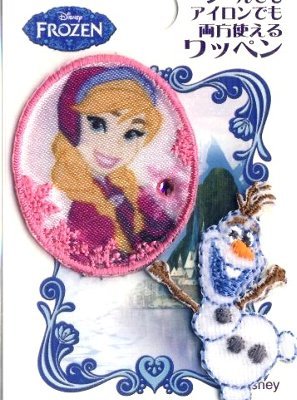 楽天手芸のピロル　生地と雑貨と手芸キャラクター 刺しゅう ワッペン アナと雪の女王 （ アナとオラフ ） （ キャラクターワッペン アップリケ アイロン 刺繍 かわいい おしゃれ マーク キッズ 子供 こども 男の子 女の子 入園 入学 ）