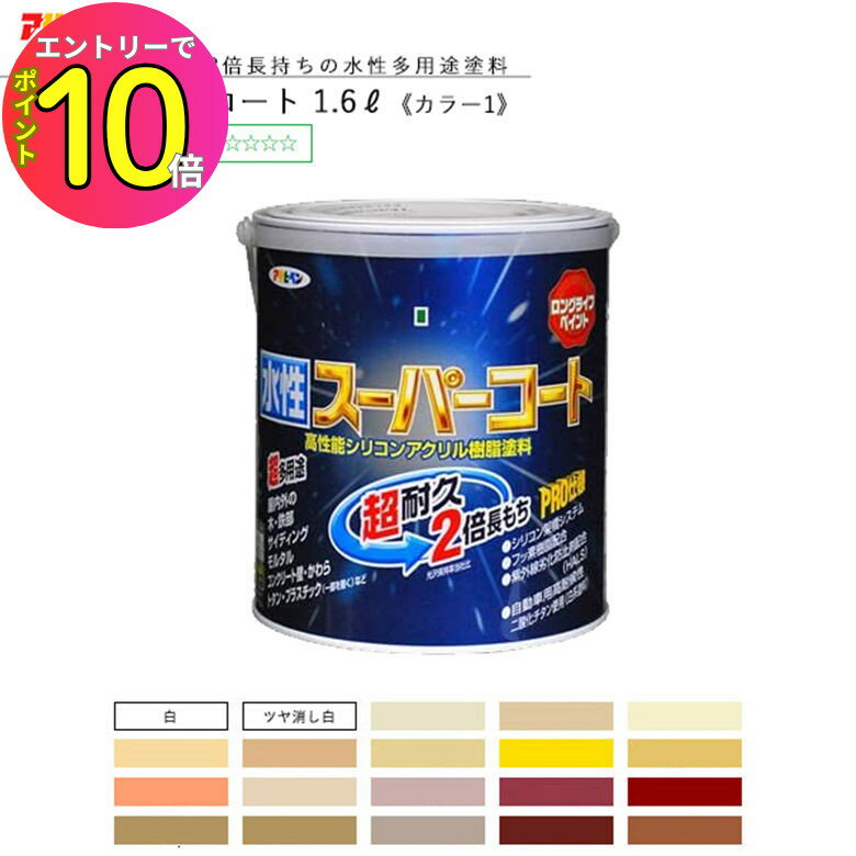 [8月エントリーでP10倍!] 水性スーパーコート 1.6L 全