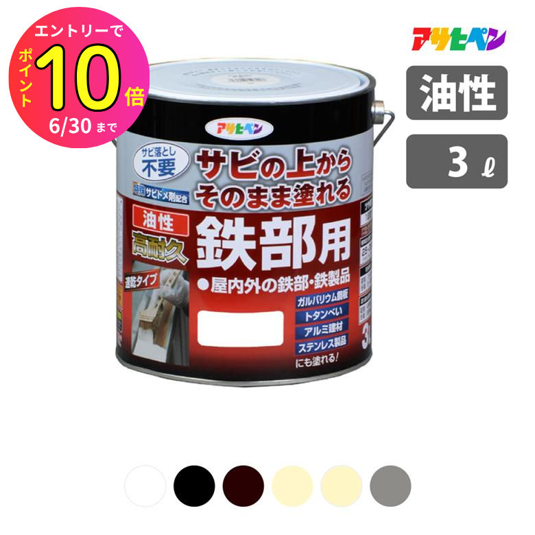[6月エントリーでP10倍] 【サビの上からそのまま塗替えOK】錆 直接 錆止め剤配合 油性高耐久鉄