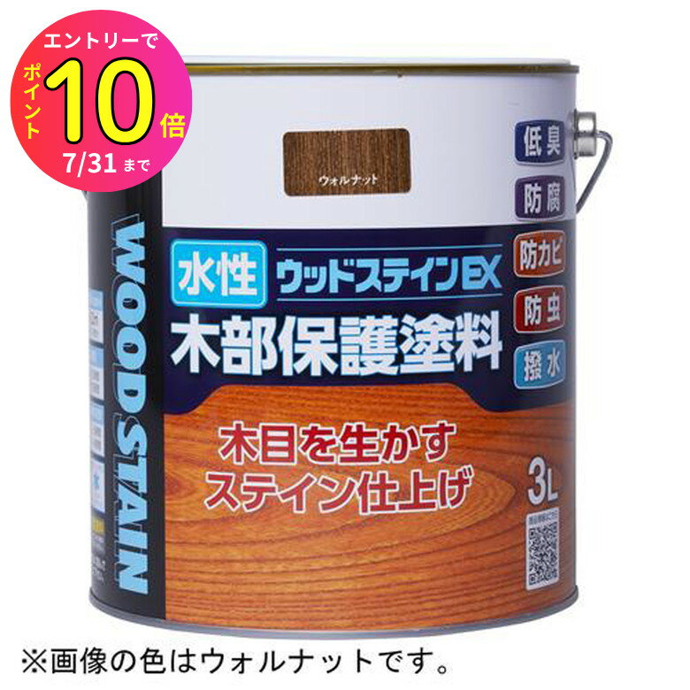 [7月エントリーでP10倍] 【木部保護 防カビ 防虫 防腐 撥水】ニス 保護 塗料 水性ウッドステ