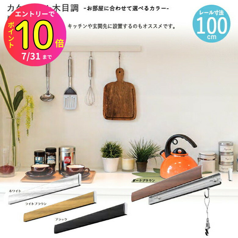 [7月エントリーでP10倍] 若井産業 KLM100 (ピクチャーレール)カケレール木目調 クリアラインセット 100..
