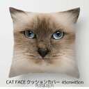 クッションカバー ラグドール シャムネコ 顔アップ ねこ 猫 ネコ 猫柄 45x45cm おしゃれ かわいい アニマル クッション インテリア ピローケース 雑...