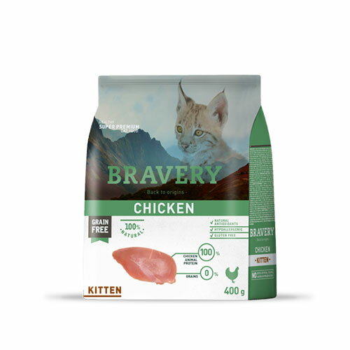 ブレイブリー キトン チキン 400g [BRAVERY　グレインフリーキャットフード]○