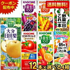 クーポン配布中★12本単位で4種類を選べる 野菜ジュース トマトジュース 野菜生活 送料無料 カゴメ200ml紙パックシリーズ 選べる48本(12本×4種)セット 野菜一日これ一本 ※北海道800円・東北400円の別途送料加算のサムネイル