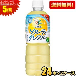 エントリーで当店全品ポイント5倍★【送料無料】アサヒ おいしい水 天然水 ソルティグレフル 600mlペットボトル 48本(24本×2ケース) ミネラルウォーター 天然水 国産 国産水 熱中症対策 フレーバーウォーター グレープフルーツ ※北海道800円・東北400円の別途送料加算 pocket-cvs-10167625 ポケットコンビニ パッケージ画像