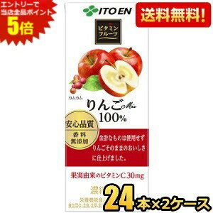 エントリーで全品ポイント5倍★【送料無料】伊藤園 ビタミンフルーツ りんごMix100％ 200ml紙パック 48本(24本×2ケース) [果汁100％] ※北海道800円・東北400円の別途送料加算 [39ショップ]