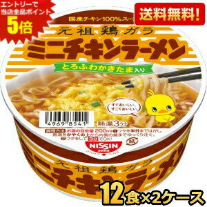 エントリーで全品ポイント5倍★【送料無料】日清 38gチキンラーメン どんぶりミニ 24食(12食×2ケース) カップめん カップ? カップラーメン ※北海道800円・東北400円の別途送料加算 [39ショップ]