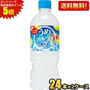 エントリーで全品ポイント5倍★【送料無料】【冷凍兼用商品】サントリー 天然水 うめソルティ 540mlペットボトル 48本(24本×2ケース) 梅ソルティ ミネラルウォーター 水 フレーバーウォーター 熱中症対策 ※北海道800円・東北400円の別途送料加算 [39ショップ] st2505