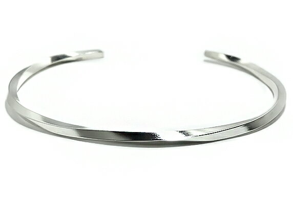 <2mm幅>【 四角 ツイスト プレーン バングル 】シルバー925