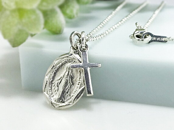 <3点セット>【 マリアクロスペンダント 】シルバー925/チェーンセット