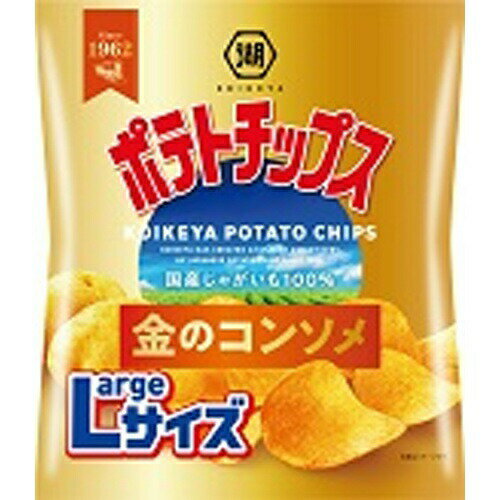湖池屋 Largeサイズ ポテトチップス 金のコンソメ 122g×12袋