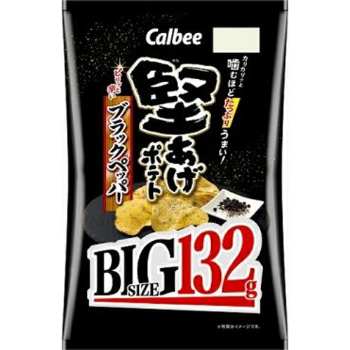 香り豊かなブラックペッパー堅い食感で噛むほどにじゃがいもの味わいが楽しめるポテトチップスです。香り豊かなブラックペッパーのピリッとした辛さが後を引く、うまみのある後味に仕上げました。 【原材料】 じゃがいも（国産又はアメリカ）、植物油、デキストリン、黒こしょう、食塩、砂糖、ぶどう糖、でん粉、酵母エキスパウダー（豚肉を含む）、ローストオニオンパウダー、粉末しょうゆ（小麦・大豆を含む）、発酵酵母エキスパウダー、調味動物油脂、シナモン / 調味料（アミノ酸等）、香辛料抽出物、酸味料、香料、酸化防止剤（ビタミンC） 【賞味期間】 メーカー製造日より180日 実際にお届けする商品の賞味期間は短くなりますのでご了承下さい。 【保存方法】 直射日光および高温多湿の場所を避けて保存 ご注意（必ずお読みください） この商品は発送用梱包をせずに、個装箱のまま発送されますので、パッケージの外側に発送ラベルが貼り付けられます。 本商品はご注文後、3から7営業日後の発送予定となっております。配達指定をご希望のお客様は余裕をもってご注文下さいませ。香り豊かなブラックペッパー堅い食感で噛むほどにじゃがいもの味わいが楽しめるポテトチップスです。香り豊かなブラックペッパーのピリッとした辛さが後を引く、うまみのある後味に仕上げました。