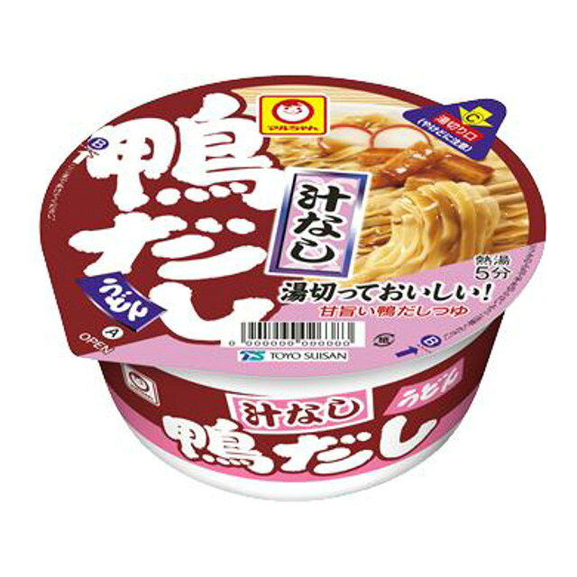 鴨とかつおの旨みが利いた汁なしうどん。なめらかな麺に、醤油をベースに鴨とかつおの旨味を利かせた香ばしい風味のつゆで味わう汁なしうどん。 【原材料】 油揚げめん（小麦粉（国内製造）、植物油脂、でん粉、食塩、植物性たん白、乾燥酵母、卵白）、添付調味料（しょうゆ、植物油、糖類、魚介エキス、みりん、食塩、鴨エキス、鴨脂、酵母エキス、鶏脂）、かやく（味付油揚げ、かまぼこ）／加工でん粉、リン酸塩（Na）、調味料（アミノ酸等）、炭酸カルシウム、酒精、酸化防止剤（ビタミンC、ビタミンE）、レシチン、増粘多糖類、カラメル色素、香料、ベニコウジ色素、ビタミンB2、ビタミンB1、カロチン色素、（一部に小麦・卵・乳成分・大豆・鶏肉を含む） 【賞味期間】 メーカー製造日より6ヶ月 実際にお届けする商品の賞味期間は短くなりますのでご了承下さい。 【保存方法】 直射日光および高温多湿の場所を避けて保存 ご注意（必ずお読みください） この商品は発送用梱包をせずに、個装箱のまま発送されますので、パッケージの外側に発送ラベルが貼り付けられます。 本商品はご注文後、3から7営業日後（水・日・祝日を除く）の発送予定となっております。配達指定をご希望のお客様は余裕をもってご注文下さいませ。 写真はイメージとなります。 リニューアルに伴い、パッケージや内容量が変更となる場合もございますので予めご了承ください。鴨とかつおの旨みが利いた汁なしうどん。なめらかな麺に、醤油をベースに鴨とかつおの旨味を利かせた香ばしい風味のつゆで味わう汁なしうどん。
