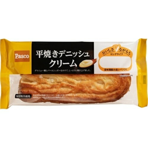 パスコ　平焼きデニッシュ　クリーム ご注意（必ずお読みください） この商品は発送用梱包をせずに、個装箱のまま発送されますので、パッケージの外側に発送ラベルが貼り付けられます。 本商品はご注文後、3から7営業日後の発送予定となっております。配達指定をご希望のお客様は余裕をもってご注文下さいませ。パスコ　平焼きデニッシュ　クリーム