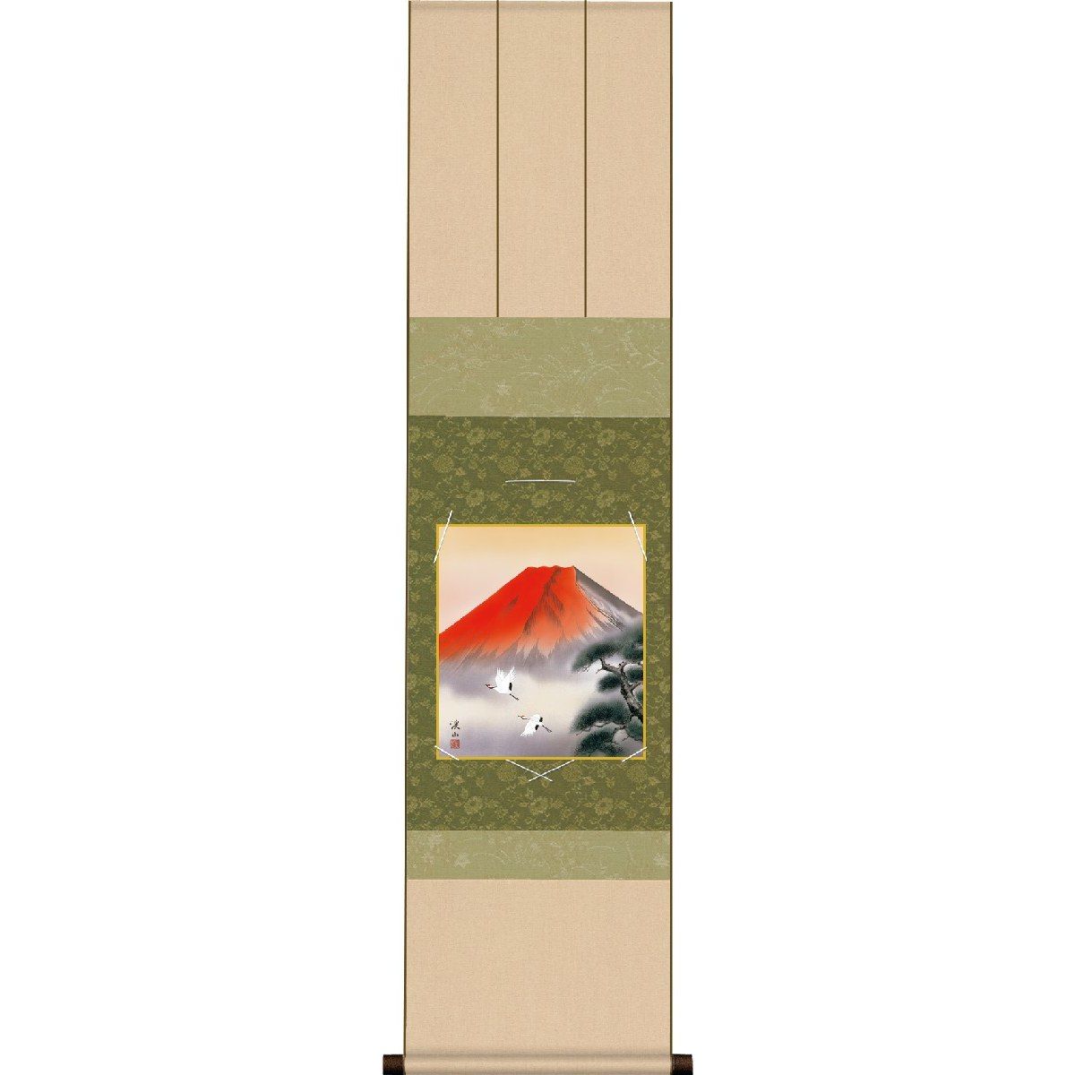 乐天商城 - 色紙 日本画 インテリア 送料無料 色紙掛・色紙セット 赤富士飛翔 (あかふじひしょう) 高精彩複製画 現代作家 山水画
