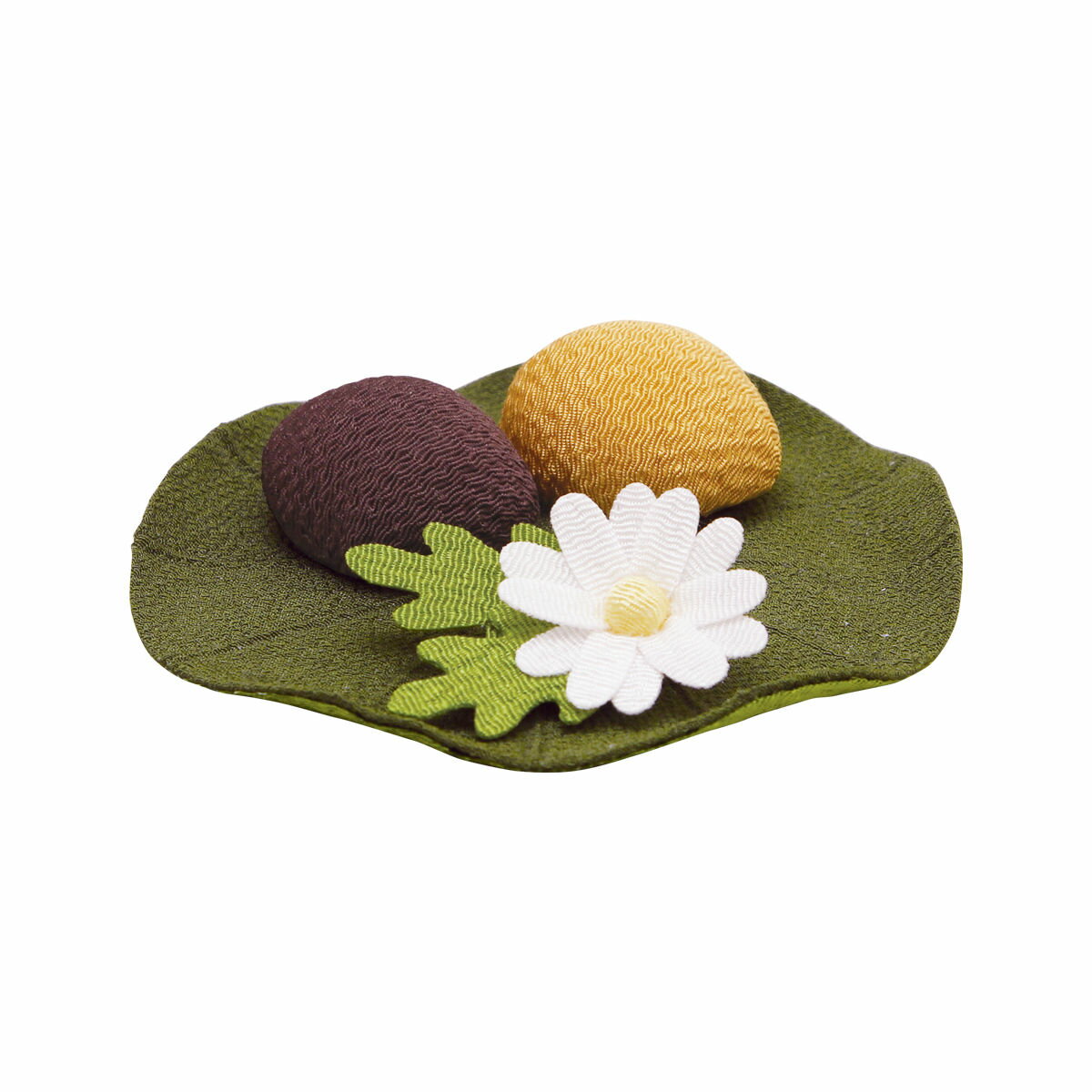 楽天季節の和雑貨　京都 和匠ポラーコ手作りちりめん細工 お供え菓子 ミニ 蓮（はす）付 お盆飾り お彼岸 仏具