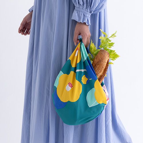 風呂敷 ふろしき エコバッグ メール便 送料無料 70cm Adeline Klam アクアドロップ (撥水加工) つばき グリーン 日本製