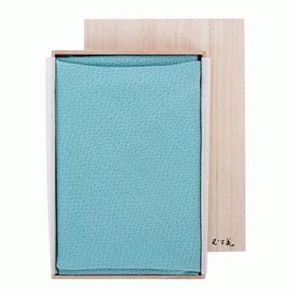 風呂敷 ふろしき エコバッグ 送料無料 68cm 二巾 正絹うずらちりめん 色の彩時記 木箱入 浅葱 日本製