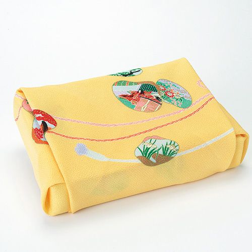 風呂敷 ふろしき エコバッグ 送料無料 68cm 二巾7号正絹ちりめん友禅【箱入】 貝合わせ ウスオレンジ 日本製 2