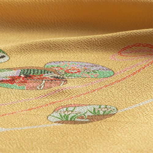 風呂敷 ふろしき エコバッグ 送料無料 68cm 二巾7号正絹ちりめん友禅【箱入】 貝合わせ ウスオレンジ 日本製 3