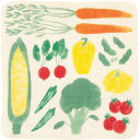 ハンカチ タオル ガーゼ メール便 送料無料 25cm MUSUBI ORGANIC 4重ガーゼハンカチ やさい マルチ 日本製