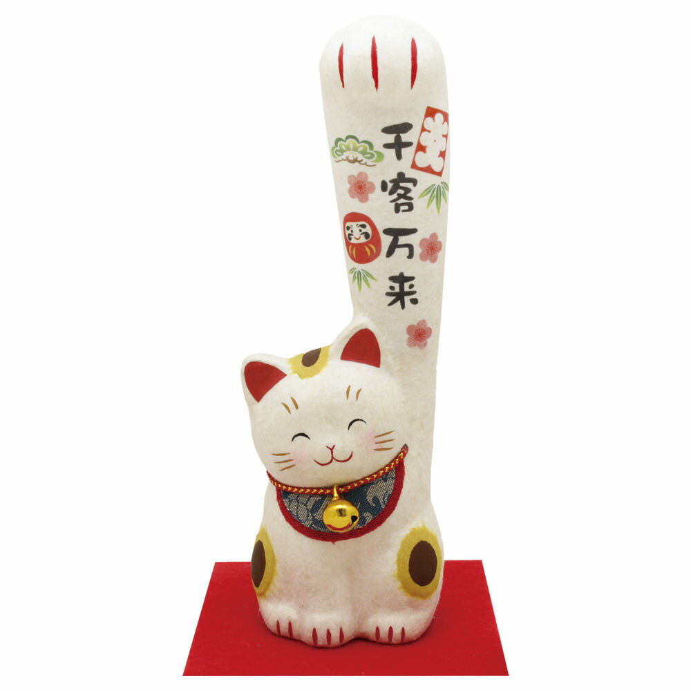 ちぎり和紙(中)遠くの福も招き猫 千