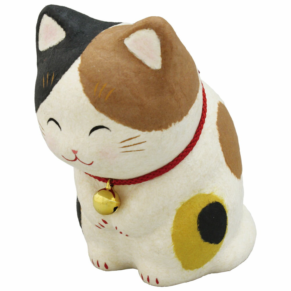ちぎり和紙 にっこりおじぎ猫 三毛
