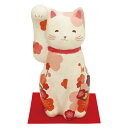 送料無料(沖縄・離島を除く)ちぎり和紙 花笑み(大)和み招き猫 敷物付手作りちぎり和紙細工 猫の人形・ネコの置物・ねこの和雑貨(3)
