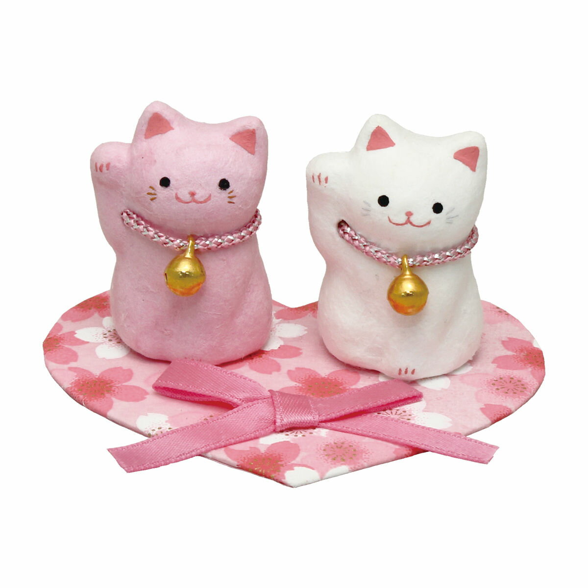 ちぎり和紙 縁結びミニ猫 手作り 和