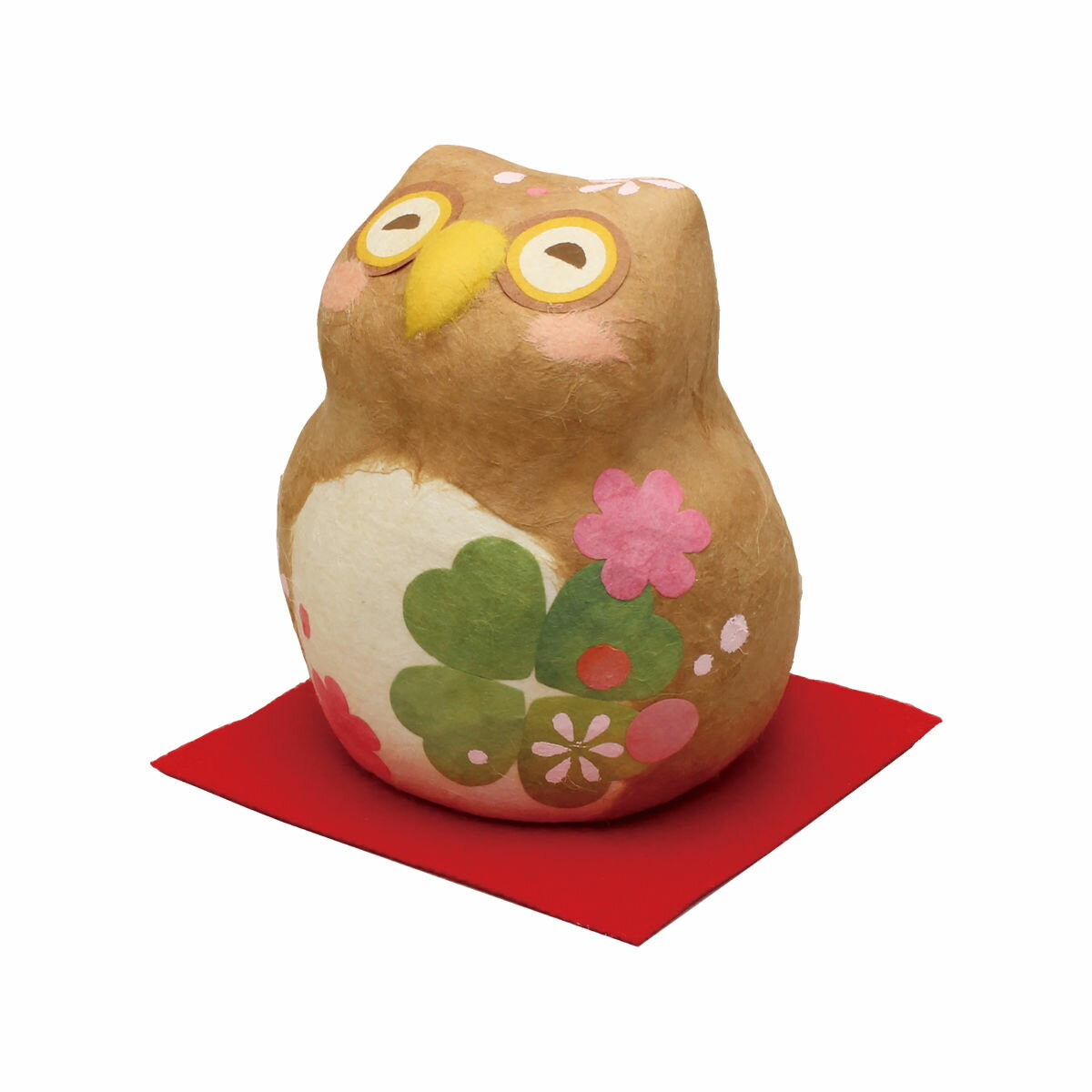 乐天商城 - ちぎり和紙 花笑みふくろう 小 なごみ 和雑貨 可愛い 置物 手作り 京都