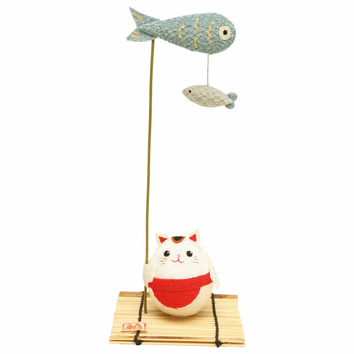 ちりめん 幸せねこ手作りちりめん細工 置物
