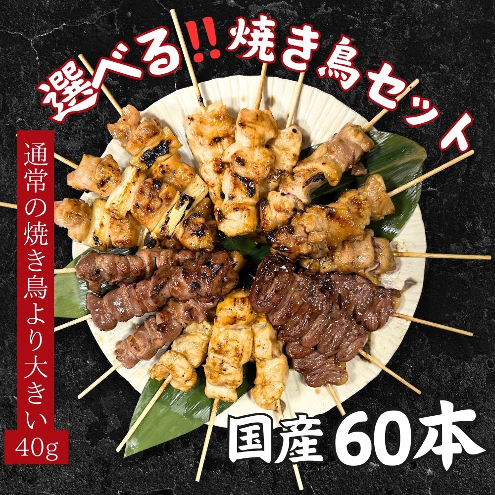 【送料無料】【選べる部位 冷凍生焼き鳥】 国産 岩手県産地鶏 60本 BBQ アウトドア キャンプ 学園祭 パーティー BBQ アウトドア キャンプ 学園祭 パーティー もも ねぎま ハツ むね 砂肝 ささみ