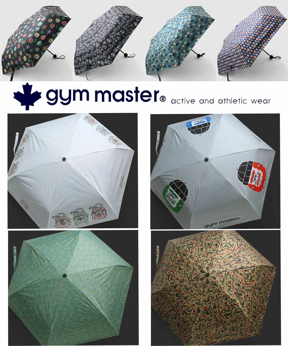 乐天商城 - gym master ジムマスター ハッピーペイントアンブレラ G499765 折りたたみ傘 晴雨兼用 日傘 雨傘 UVカット 遮光 遮熱 軽量 総柄 アウトドア 春夏