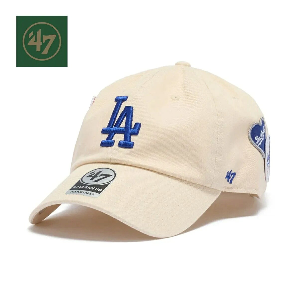 47 キャップ la フォーティーセブン キャップ ロサンゼルス・ドジャース CLEAN UP クリーンナップ BADGES 15173703 メンズ レディース 帽子 ベースボールキャップ MLB 刺繍 ナチュラル サイズ調整 春 夏 春夏 新作