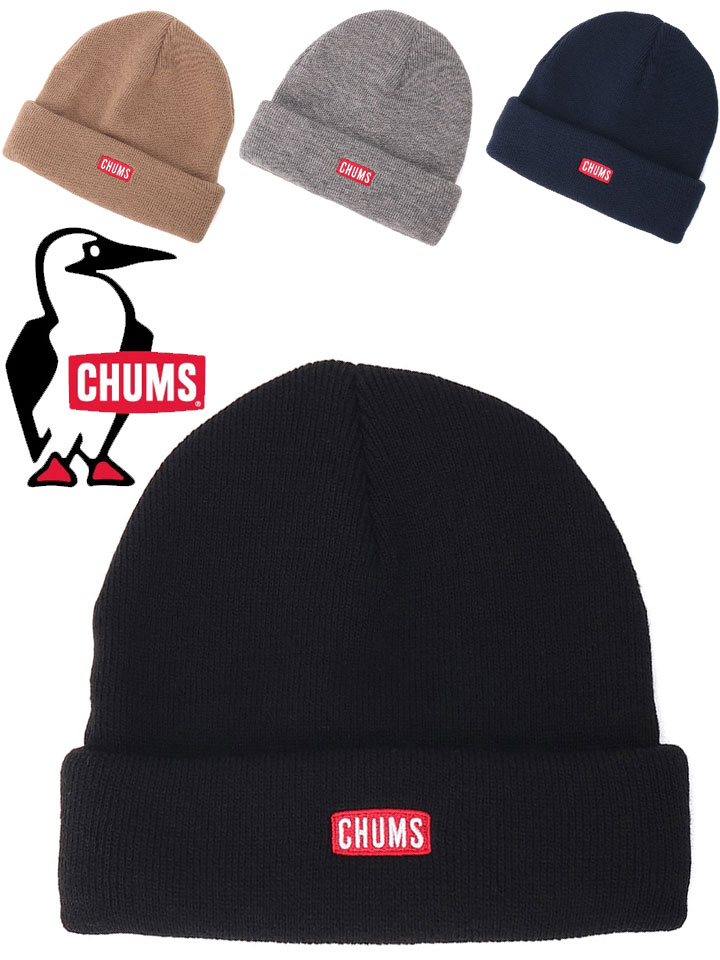CHUMS チャムス CHUMS Logo Short Knit Cap チャムスロゴショートニットキャップ CH05-1402 ニット帽 ビーニー ショート丈 浅め アクリル メンズ レディース