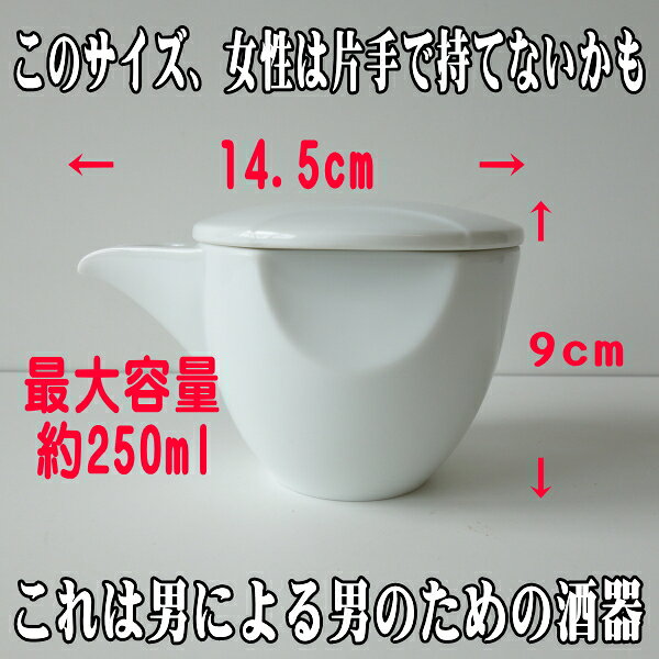 徳利 陶器 白磁 男の 片口 徳利 酒器 蓋つき レンジ可 食洗器対応 美濃焼 日本製 ...