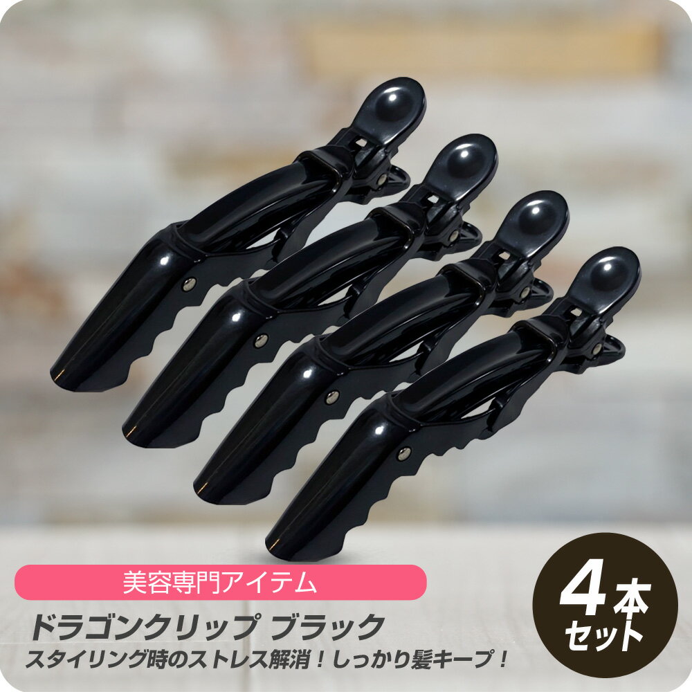 【1000円ポッキリ 送料無料】ドラゴンクリップ 4本セット ブラック black BLACK 大阪ブラシ ダッカール プロ ダッカール 美容師愛用 サロン専売 バラ プロ用 正規品 美容室専売 サロン専売品 【新生活セール 全商品対象クーポン配布中】