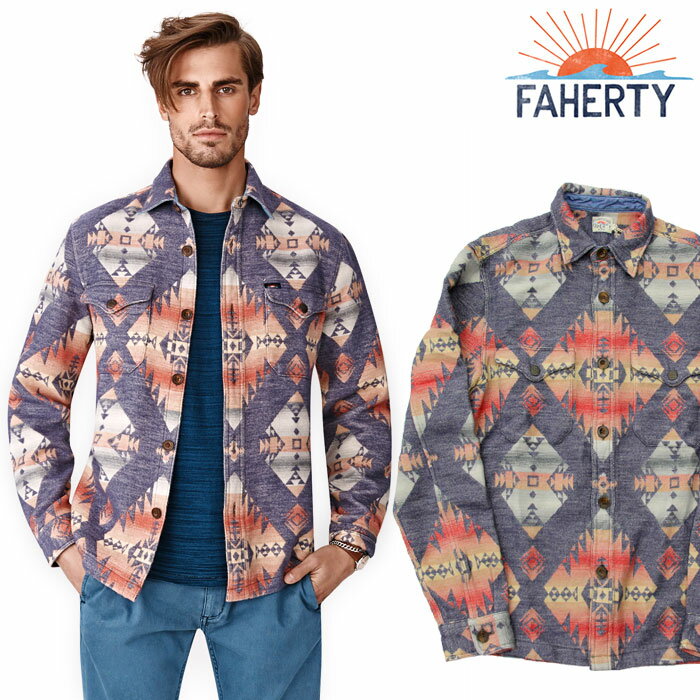 FAHERTY BRAND ファリティブランド AZTEC SHIRT JACKET 長袖シャツ ナバホ柄 om3503のサムネイル