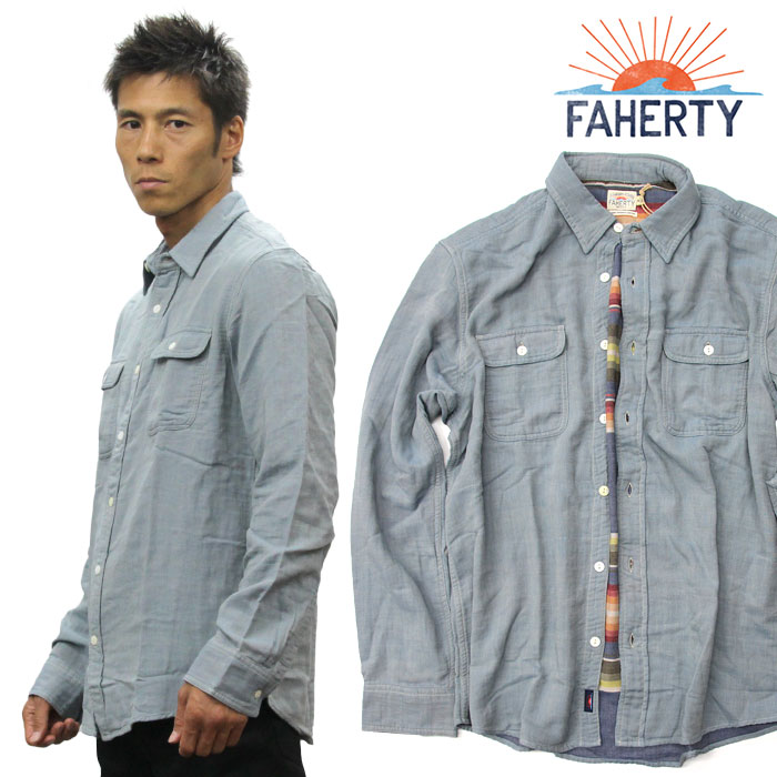 Rakuten - FAHERTY BRAND ファリティブランド 長袖シャツ オーガニックコットン セラーペストライプ wm1414