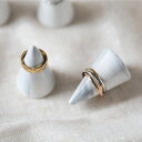 Qroza クローザ 2個セット 大理石調 陶器 セラミック マーブル ホワイト 白 円錐 リングホルダー リングケース リングスタンド アクセサリースタンド ...