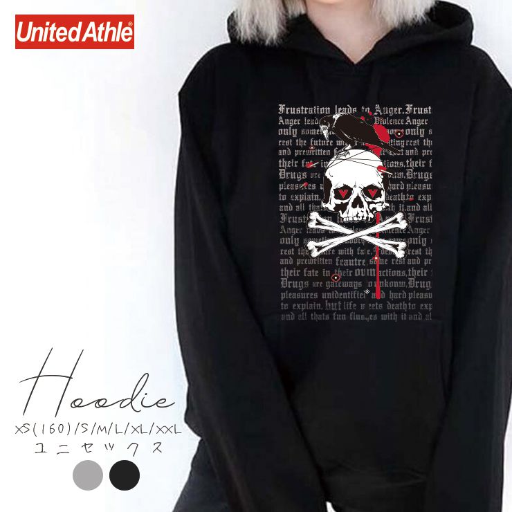 Michelle 骸骨デザイン パーカー Lサイズ 新品 骸骨 ガイコツ ドクロ スカル 死神スケルトン 中指 挑発 パーカー