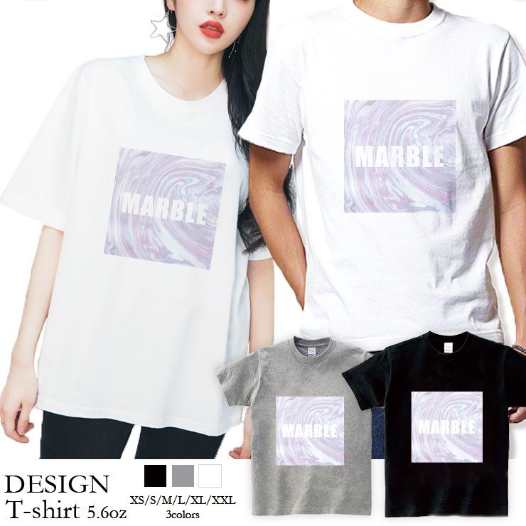 印花 - Tシャツ レディース 半袖 カジュアル 大人かわいい 大人 トップス tシャツ メンズ ユニセックス おしゃれ 半袖 tシャツ ペア カップル 綿100% カットソー ブランド プリント Tシャツ タイダイ 柄 エスニック マーブル MARBLE パステル