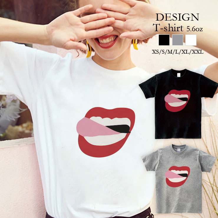 Tシャツ レディース 半袖 カジュアル 大人かわいい 大人 トップス tシャツ メンズ ユニセックス おしゃれ 半袖 tシャツ ペア カップル 綿100 カットソー ブランド プリント Tシャツペア リップ 唇 セクシー イラスト インパクト