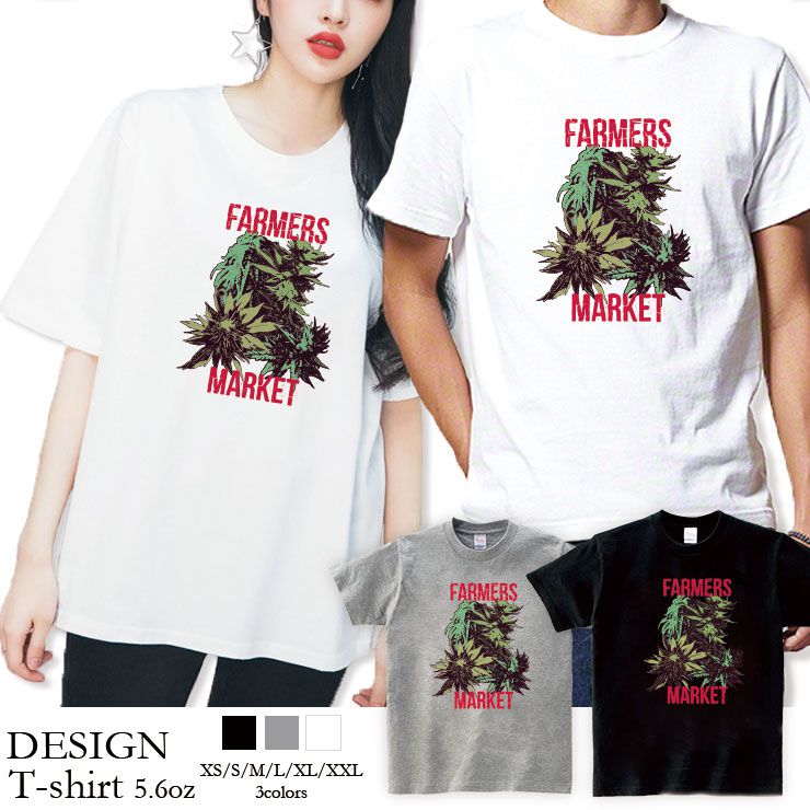 乐天商城 - Tシャツ レディース 半袖 カジュアル 大人かわいい 大人 トップス tシャツ メンズ ユニセックス おしゃれ 半袖 tシャツ ペア カップル 綿100% カットソー ブランド プリント Tシャツ ペア マリファナ ガンジャ weed ロゴ 葉っぱ