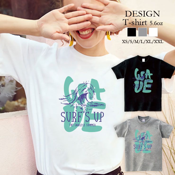 乐天商城 - Tシャツ レディース 半袖 カジュアル 大人かわいい 大人 トップス tシャツ メンズ ユニセックス おしゃれ 半袖 tシャツ ペア カップル 綿100% カットソー ブランド プリント Tシャツ ペア サーフ ロゴ 波 WAVE 夏 海 英字