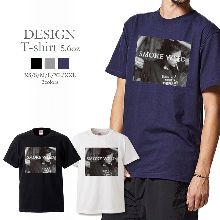 乐天商城 - Tシャツ メンズ 半袖 プリント Uネック クルーネック 丸首 綿 半袖 カットソー おしゃれ アメカジ ストリート カジュアル レディース ユニセックス 大きいサイズ対応 男女兼用 セクシー ガール タバコ 煙草 ロゴ フォト weed