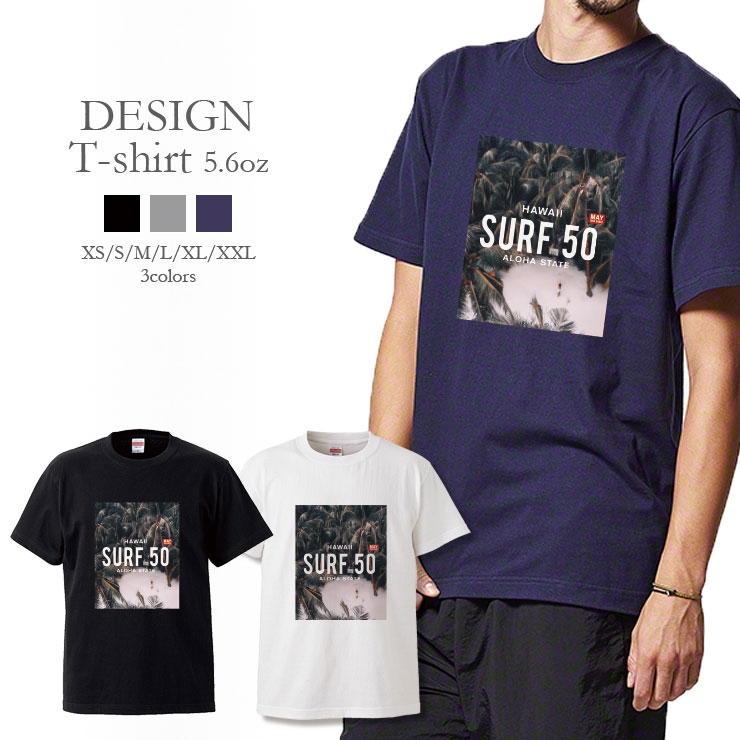 乐天商城 - Tシャツ メンズ 半袖 プリント Uネック クルーネック 丸首 綿 半袖 カットソー おしゃれ アメカジ ストリート カジュアル レディース ユニセックス 大きいサイズ対応 ヤシの木 バスケ フォトT ストリート ハワイ アロハ SURF ALOHA