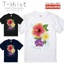 Tシャツ メンズ 半袖 プリント Uネック クルーネック 丸首 綿 半袖 カットソー おしゃれ アメカジ ストリート カジュアル レディース ユニセックス 大きいサイズ対応 花柄 ハイビスカス フラワー 大人かわいい