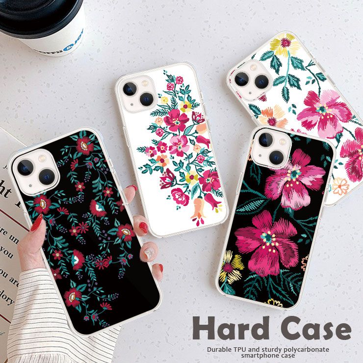 刺繍の花柄 iPhoneケース 再販）刺繍の花柄 iPhoneケース No.2 iPhoneケース・カバー yururi